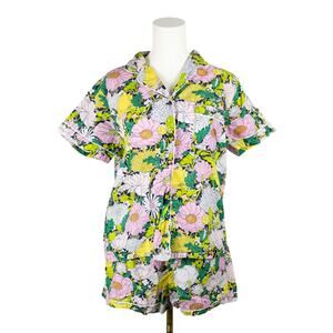 Vera Bradley Medium Pajama Set Short Sleeve Short Pink Green